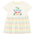 thumbnail image 3 of Inktastic My Godfather Loves Me Godson Baby Girls Baby Dress, 3 of 5