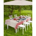 thumbnail image 4 of Boanket Outdoor Tablecloth with Umbrella Hole for Patio/Picnic/Party/Camping, 4th of July Waterproof Table Cloth Rectangle Table Cover Washable, Independence Day Floral Fireworks Rustic (60"x 84"), 4 of 7