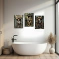 thumbnail image 3 of Hieng Bathroom Wall Art 3 Pieces Bear Moose Wolf in Outhouse Toilet Reading Pictures Forest Wildlife Canvas Prints Farmhouse Painting for Cabin Decor Unframed, 3 of 6