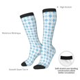 thumbnail image 4 of Fotbe Blue and White Squares Calcetas Divertidas Estampadas para Hombre y Mujer, Calcetas de Algodón hasta la Rodilla para Caminar, Correr, Enfermería y Embarazo, 4 of 6