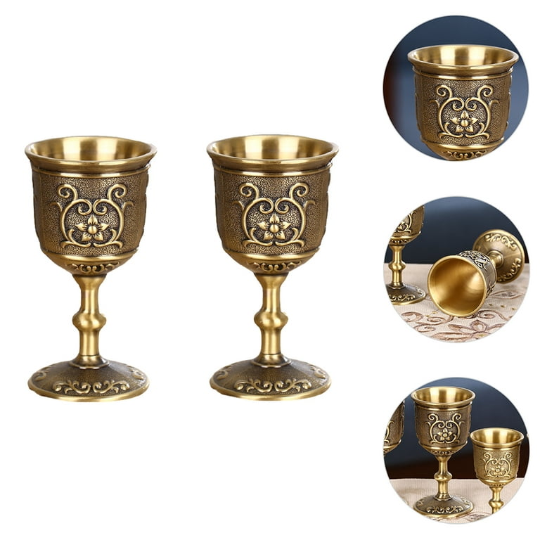 VINTAGE BRASS CUP Wine Cup Retro Brass Wine Cup Multi-function