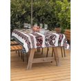 thumbnail image 3 of Outdoor Tablecloth with Umbrella Hole for Patio/Picnic/Party/Camping, Red Vintage Boho Waterproof Table Cloth Rectangle Table Cover Washable, Farmhouse Ethnic Tribe Classic (60"x 84"), 3 of 9