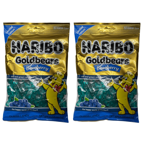 Haribo Goldbears Blueberry Gummy Candy Limited Edition 8 oz Bags – 2 Pack