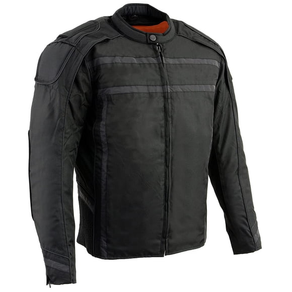 Milwaukee Leather MPM1740 Men's Black Vented Textile Jacket with Reflective Stripes - 2X-Large