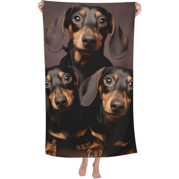 Dachshund Beach Towel Sand Free Colorful Towels for Adult Kids Quick Dry Ultra Absorbent Super Soft Pool Travel Swim Bath Shower Towel Gifts