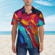 thumbnail image 2 of Fotbe Colorful Abstract Swirls Camisa Hawaiana para Hombre Unisex – Camisa Casual de Verano con Botones de Manga Corta de Algodón y Lino,3X-Large, 2 of 7