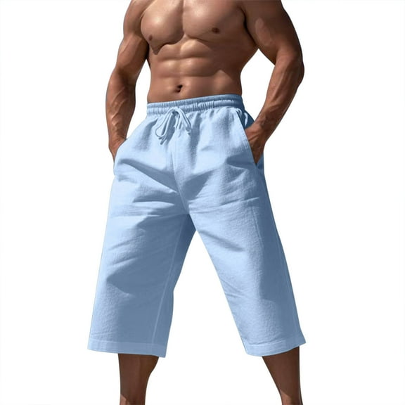 Men's Casual Shorts Boy 10 Comfortable Memory Foam Men Festival Shorts Parish Size Men Baggy Mens Fitness Mens Tan for Athletic Little L Spring And Summer Pant Casual All Light Blue 3XL
