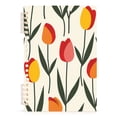 thumbnail image 2 of Cute Tulips Ring Binder Notebook Journey Note Diary College Ruled Spiral Notebook Study Loose Leaf Paper A5 60 Pages, 2 of 8