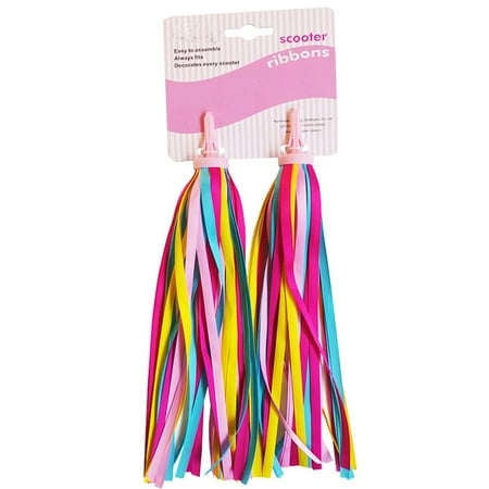 

2x Bicycle Handlebar Tassel Streamers Kid Scooter Bike Ribbon (Yellow Pink)