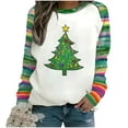 thumbnail image 2 of Craaazy Christmas Gifts For Women Round Neck Long Sleeve Christmas Tree Sweatshirt Christmas Reindeer Christmas Lights Merry Christmas Tops Womens Tops, 2 of 5