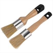 2 Pack Chalk Paint Brush, and Wax Brush Tool for Furniture Reusable Flat Round