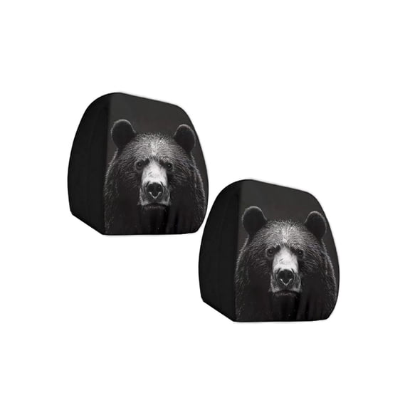 Car Headrest Covers, Soft Polyester Fabric with Funny Cartoon Print, Stretchy Seat Headrest Protector for Auto Interior Decoration – 2 Pack