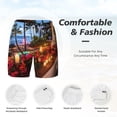thumbnail image 5 of Lsque Mens Swim Trunks Tropical Beach Candlelight Pattern - Bathing Suit Compression Liner - Beach Swim Shorts Swimwear - (S-3XL) - Stretch Quick Dry -Medium, 5 of 9