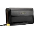 thumbnail image 1 of Business Men's Clutch Bag High Capacity Leather Wallet Double Zipper Long Purse, 1 of 4