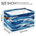 thumbnail image 4 of Sea Waves Cartoon Square Storage Bins with Handles Collapsible Containing Box 2 Packs, 4 of 9