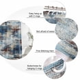 thumbnail image 3 of Bohemia Bathroom Shower Curtains with 12 Hooks Waterproof Shower Curtain for Stalls and Bathtubs Vintage Abstract Minimalist Texture Blue Brown Decorative Bathroom Privacy Curtain 66x72 Inches, 3 of 9