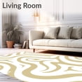 thumbnail image 2 of ODIKA 6x9 Machine Washable Non-Slip Area Rug, Abstract Swirl Design with Contemporary Wave Formations High Traffic Rug with Pad, Beige, 471302, 2 of 8