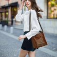 thumbnail image 2 of IELGY Portable Zipper Crocodile pattern Bucket One shoulder Women's bag Patent leather Fashion Crossbody, 2 of 8