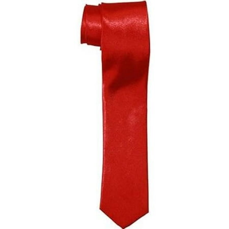 Formal Wear Neck Ties For Adults - Slim Style - Solid Color: Red  - Gifts  (NTieSC1   (Best Formal Mens Wear)