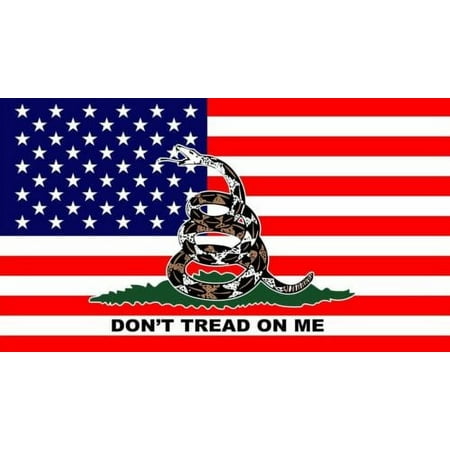 UPC: 0753569877087 | 3×5 USA Flag Gadsden Dont Tread On Me Flag American Premium Banner FAST USA SHIP
