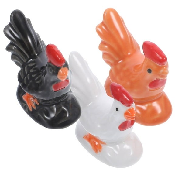 Masteelf Ceramic Rooster Figurines for Decoration 3 Pieces Assorted Color Creative Design Suitable for
