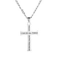 thumbnail image 6 of 14K Yellow Gold Jewelry Cross Necklace STRENGTH Bible Scripture Men, 6 of 7