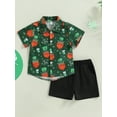 thumbnail image 3 of Jxzom St. Patrick's Day Toddler Baby Boy Outfits 12M 18M 2T 3T 4T 5T Shamrock Print Short Sleeve Lapel Shirt + Shorts Summer Clothes Set, 3 of 8