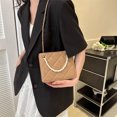 thumbnail image 2 of Bolso Bolso de mujer PU perla elegante casual femenino embrague bandolera (caqui) Likrtyny Para Estrenar, 2 of 2