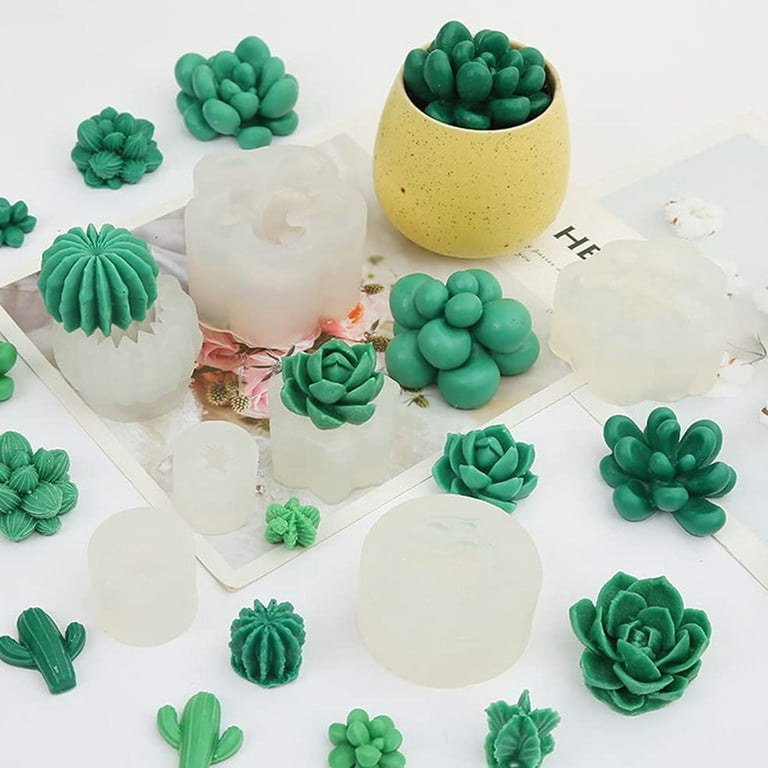 9 Pack Succulent Silicone Mold,Flower Resin Mold,Silicone Candle Molds.3D  Cacti Candle Mold Silicone for Scented Candles Soaps Making, Wax, Resin  Casting,Soap Cake Dessert Mousse Mold DIY Mould