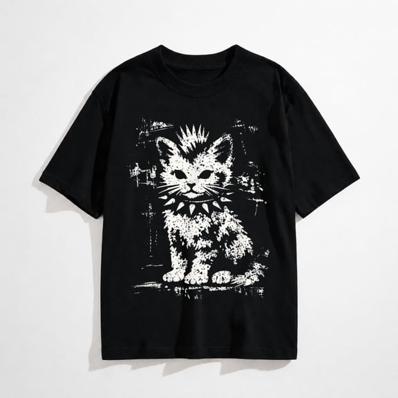 Punk Cat Grunge Rebel Cat Alternative Style T-Shirt