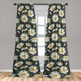 thumbnail image 2 of Garden Window Curtains, Vintage Watercolor Style Sunflowers and Leaves Illustrations Art, Lightweight Decor 2-Panel Set with Rod Pocket, Pair of - 28"x84", Burnt Orange and Olive Green, by Ambesonne, 2 of 3