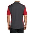 thumbnail image 2 of Mens Colorblock Micropique Sport-Wick Polyester Polo Iron Grey/ True Red X-Large, 2 of 8