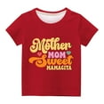 thumbnail image 3 of AJTQTH Cute Kids Boys Girls Summer T-Shirts Funny Letters Print Short Sleeve Mother's Day Gift Tees Loose Fit Casual Round Neck Holiday Outfit Clothes Red 3 Years, 3 of 4