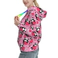 thumbnail image 2 of Uemuo Panda Heart Valentine Pattern Women's Hoodie with Eye-catching Drawstrings- Casual Pullover Hoodie with Kangaroo Pocket, Stylish Hooded Sweatshirt-Medium, 2 of 7