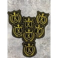 thumbnail image 5 of New, Gold Royal "K" (KING), 1-pc, Metallic Royalty Crest, Size 3.5", Iron-on Embroidered Patch, Patch for Men, Jackets, Hats, and More, 5 of 10