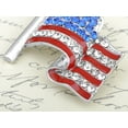 thumbnail image 2 of Alilang America USA Patriotic American Red White Blue Crystal Rhinestone Waving Flag Brooch Pin, 2 of 5