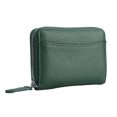 thumbnail image 1 of Cartera para tarjetas de crédito Laklulu con 12 ranuras + 2 ranuras para efectivo Estuche para tarjetas con cremallera de cuero PU suave, 1 of 5