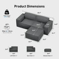 thumbnail image 2 of CHITOOMA Modular Sectional Couch L Shape, 80" Corduroy Loveseat with Ottoman, Deep Seats and High-Back Design, Sleep Sofa for Living Room Bedroom, No Assembly Required, Green, 2 of 3
