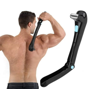 Electric Back Hair Shaver, 14.7 inch Foldable Handle Battery Powered (Batteries Not Included) Painless Body Groomer for Men, Do It Yourself,1