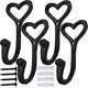 thumbnail image 1 of Ganchos para abrigos resistentes, 4 Uds. Ganchos de pared con forma de corazón de hierro fundido para colgar abrigos, ganchos negros sin óxido para bufanda, bolso, toalla, 1 of 5