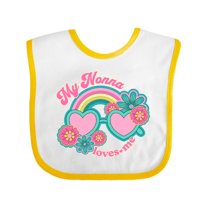 Inktastic Nonna Loves Me Girls Granddaughter Rainbow Girls Baby Bib