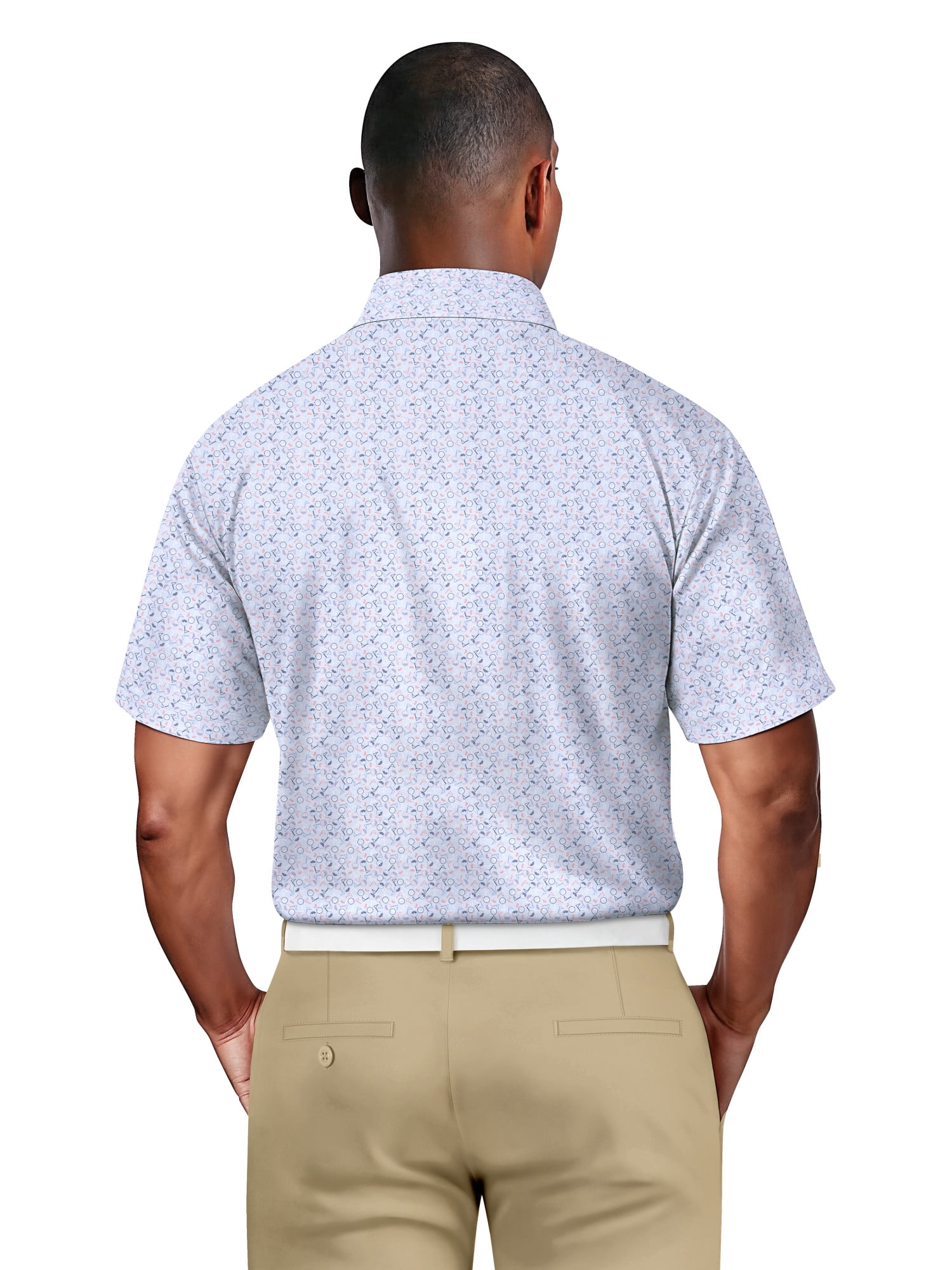 Ben Hogan Men's & Big Men's Performance Multicolor Mini Golf Short Sleeve Polo Shirt, up to 5XL