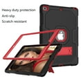 thumbnail image 3 of Tarise for Apple iPad 10.2" Case 9th/8th/7th Generation (2021/2020/2019) with Foldable Kickstand Hard Back Shockproof Shell Silicone Heavy Duty Rugged Protective Hybrid Slim Stand Cover, Black + Red, 3 of 7