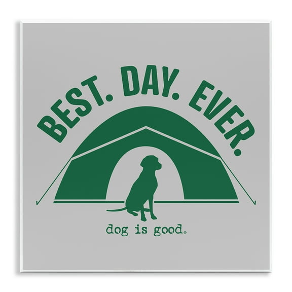 Stupell Industries Best Day Camping Dog Animals Painting Unframed Art Print Wall Art, 12 x 12