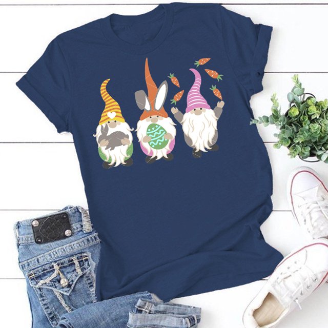 Débardeurs d'Été Grande Taille pour Femmes Décontractés à Imprimé Manches Courtes Col Rond T-Shirt Ample Blouse Hauts T-Shirt Col en V Femmes en Liquidation