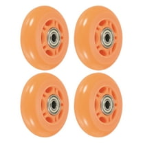 Uxcell 2.8" OD Inline Skate Wheels with Bearings 82A Skate Replacement, Orange 4 Pack