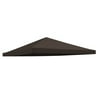 10FTx10FT Gazebo Replacement Square Canopy Roof Top 300D for Patio Garden Cover Anti-UV Sunshade Coffee One-tier