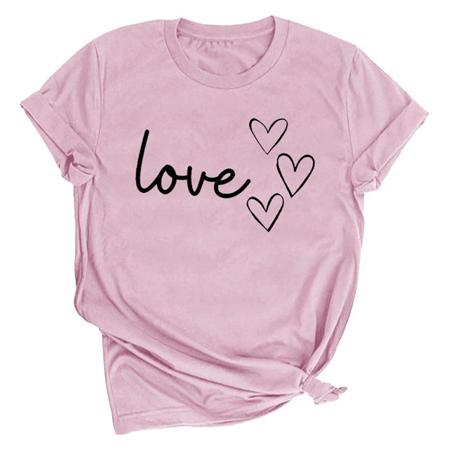 LSLJS T-shirt Imprimé Amoureux pour Femmes, Col Rond, Manches Courtes, Cadeaux pour Femmes