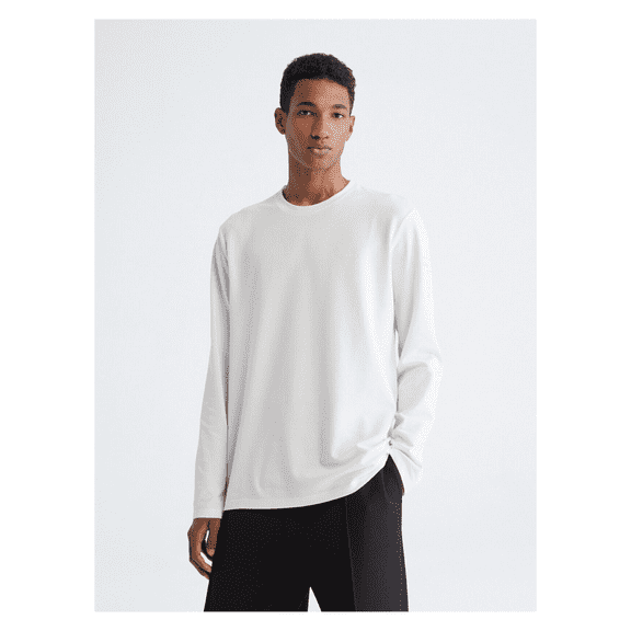 Calvin Klein Men's Long Sleeve Sweater, Nimbus Cloud, Size Large