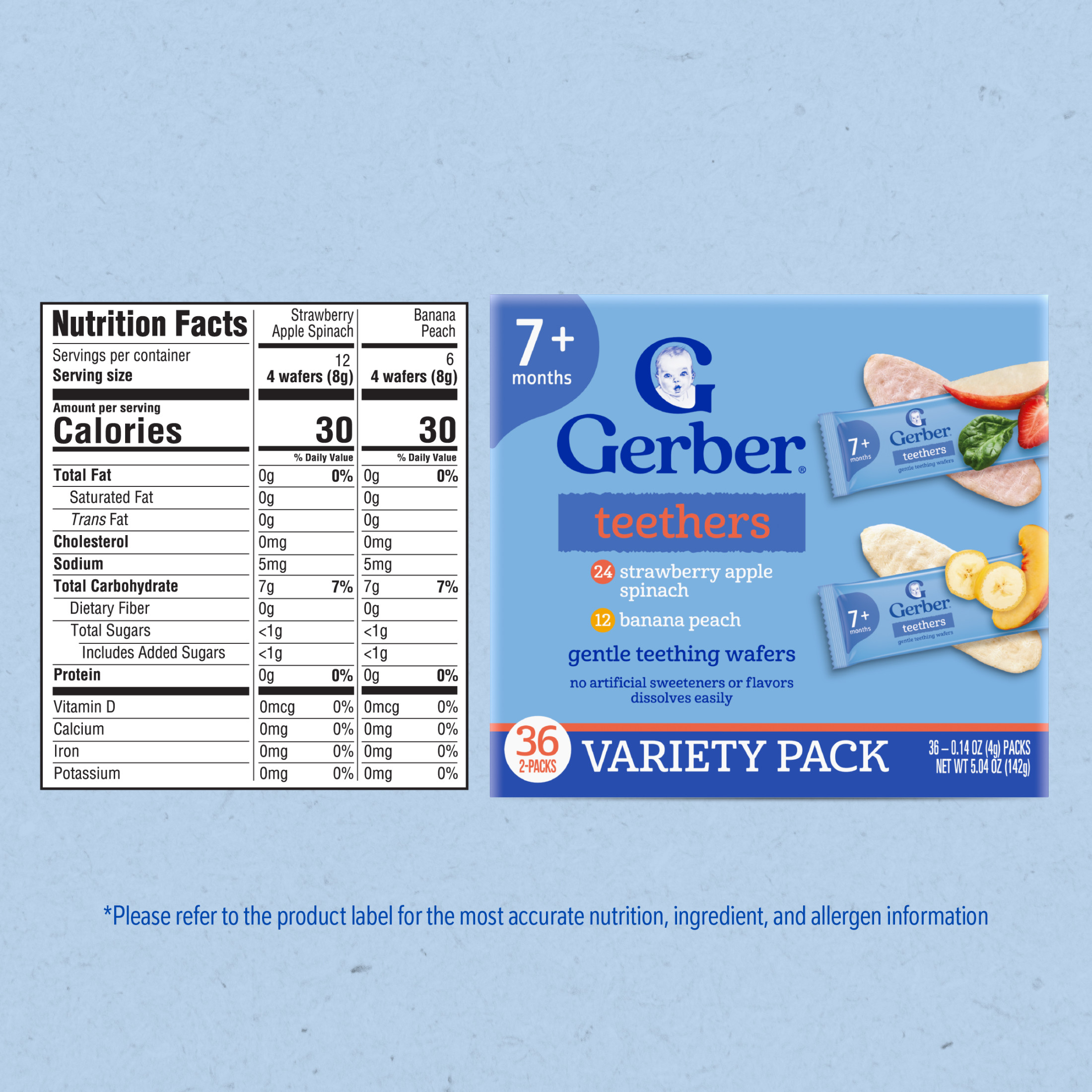 Galletas para la dentición Gerber Gentle, paquete variado para bebés, caja de 72 piezas 7
